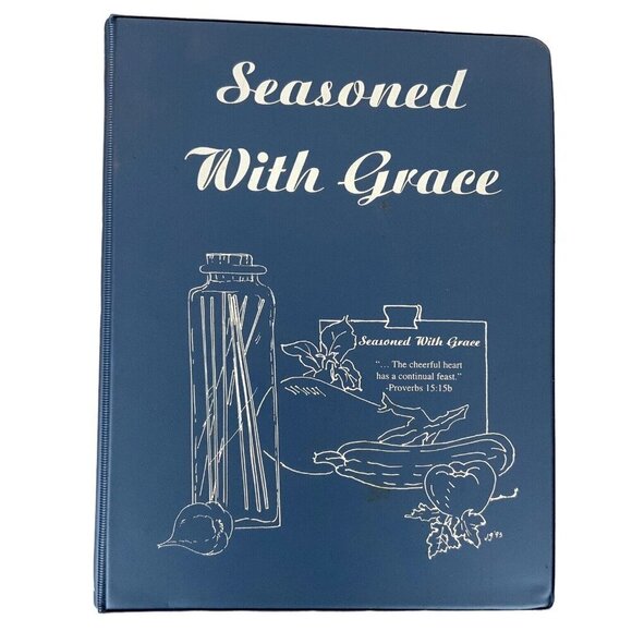 Seasoned With Grace Cookbook 1993 Ring Binder Grace Bible Church College Station - Picture 1 of 16